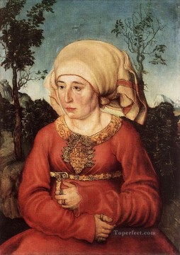  Lucas Canvas - Portrait Of Frau Reuss Renaissance Lucas Cranach the Elder